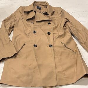 The Limited Tan Double-Breasted Trench Coat